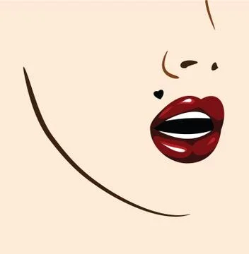 Female seductive lips Stock Illustration