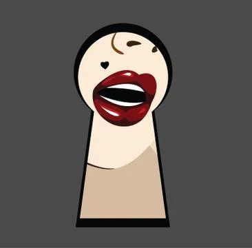 Female seductive lips Stock Illustration