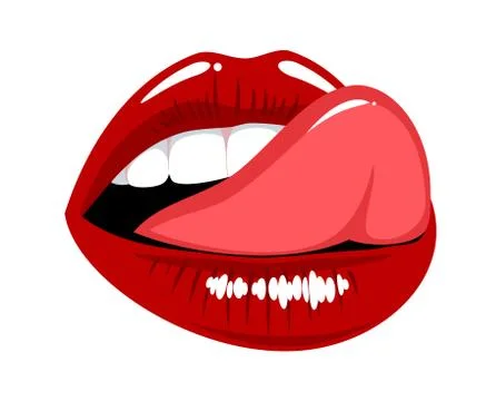 Female seductive lips Stock Illustration