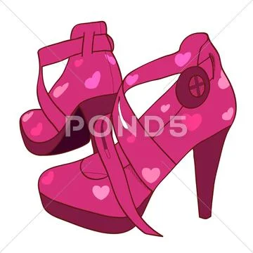 Female shoes Stock Illustration