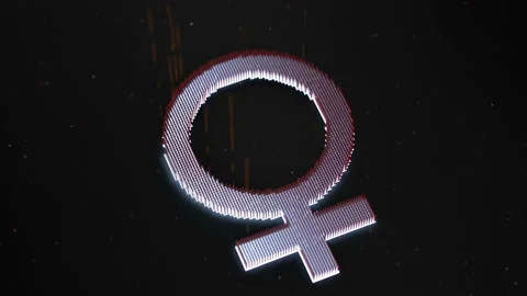 Female sign 3D render animation Stock Footage 134432764