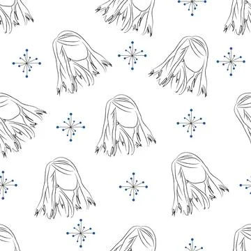 Female silhouette pattern Stock Illustration