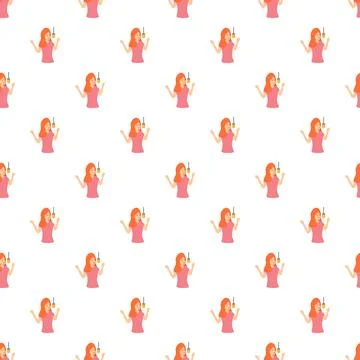 Female singer character pattern for music wallpaper Stock Illustration