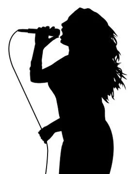 Female singing Illustrazione stock