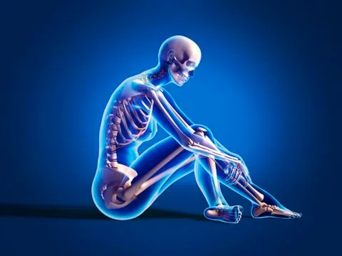 Female skeleton; artwork Stock Illustration