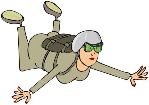 Female skydiver Stock Illustration