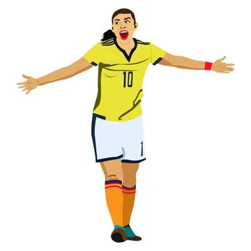 Female Soccer Player Flat Vector Illustration Stock Illustration