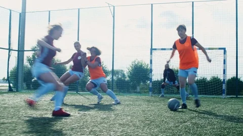 Female soccer player tripping up rival w... | Stock Video | Pond5