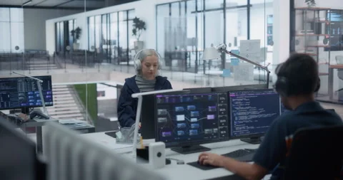 Female Software Developer Working in Office Stock Footage 296182340