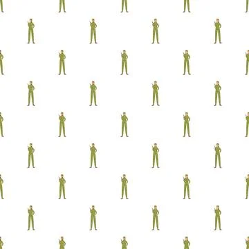 Female soldier cartoon pattern generating military seamless background Stock Illustration