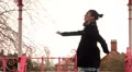 Female spinning in bandstand HD Footage