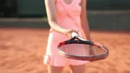 Female Sportsman On Tennis Court. Sport Recreation Active Lifestyle Practicing Stock Footage