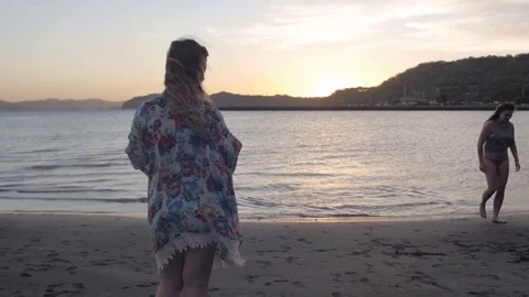 Female Standing by the Shore Video stock 78525399