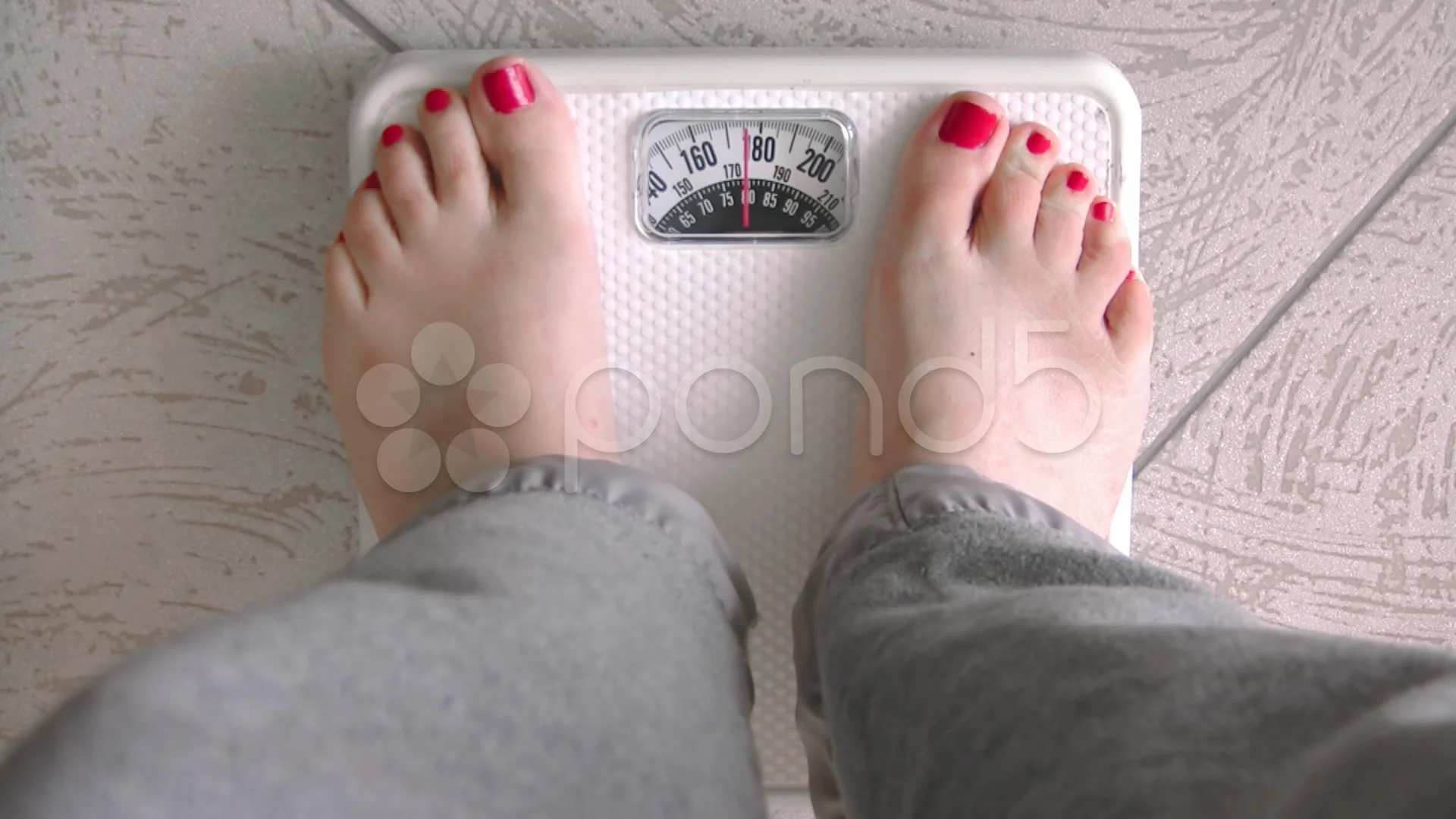 Female Standing On Weight Scale Hd Stock Video Pond5