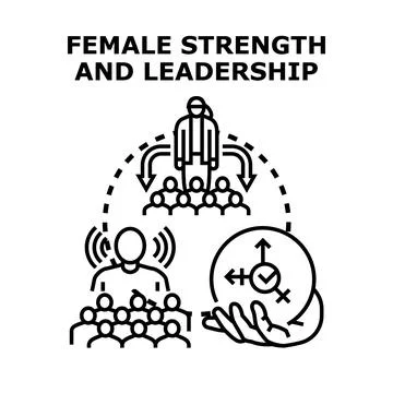 Female strength and leadership developing empowered women concepts Stock Illustration