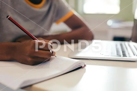 Female student in classroom lecture Stock Photos