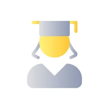 Female student flat gradient two-color ui icon Stock-Illustration