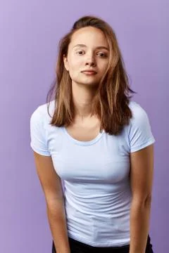 Female student has negative effect on the skin Stock Photos