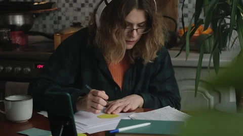 Female student learning Hindi language a... | Stock Video | Pond5