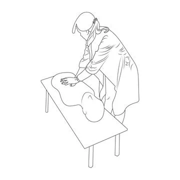 Female student practicing at CPR class. Stock Illustration