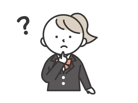 A female student with a questioning expression looking at the question mark.. Stock Illustration