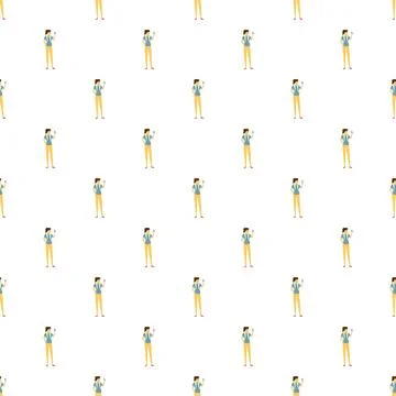 Female student using smartphone looking at screen pattern Stock Illustration