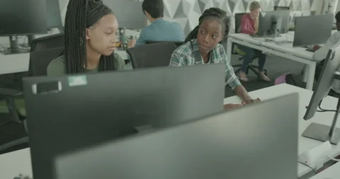 Female Students in STEM Classroom Learning Computer Technology Stock Footage 202149252
