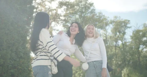 Female students uplift one another with good news and celebratory high fives Stock Footage 270091688
