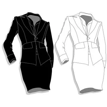 Female suit. Clothes collection. Vector. Stock Illustration