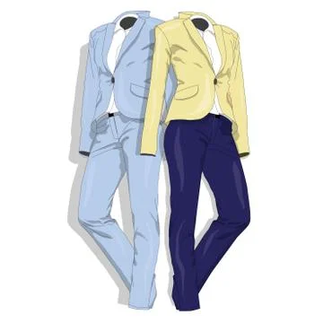 Female suit. Clothes collection. Vector. Stock Illustration