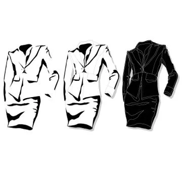 Female suit. Clothes collection. Vector. Stock Illustration