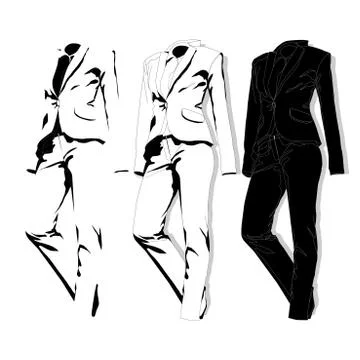 Female suit. Clothes collection. Vector. Stock Illustration