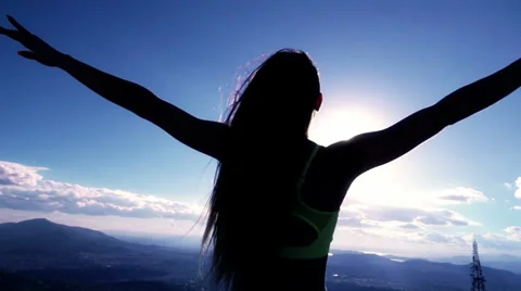 Female At Sunset Video stock 33579008