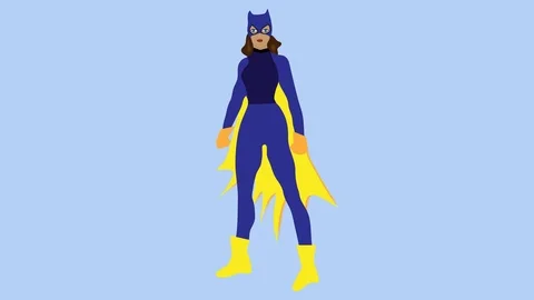 Female Super Hero Animation Stock Footage