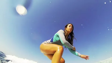 Female Surfer In Action Video stock 43155008