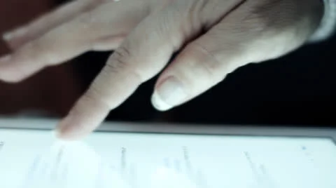 Female surfing operate ipad Tablet computer Touch screen internet 02 Stock Footage