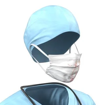 3D Model: Female Surgeon Dress 10 with Blood 3D Model #90655115