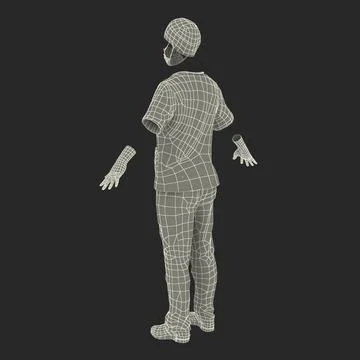 3D Model: Female Surgeon Dress 10 with Blood 3D Model #90655115