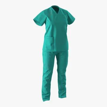 3D Model: Female Surgeon Dress 8 with Blood 3D Model #90651057