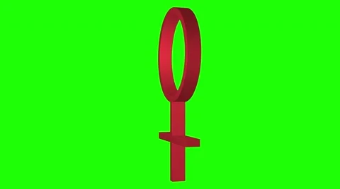 Female symbol 3d green screen loop red Stock Footage 59143297