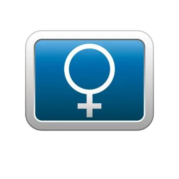 Female symbol on blue button イラスト素材