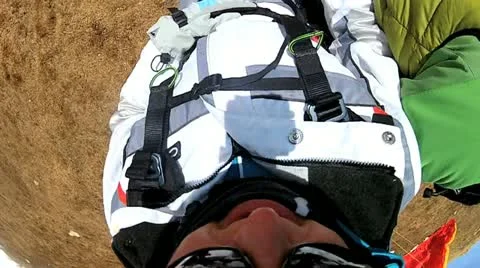 Female taking off on paragliding flight 스톡 동영상 10908935