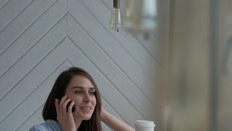 Female talking on a mobile phone Stock Footage 87733223