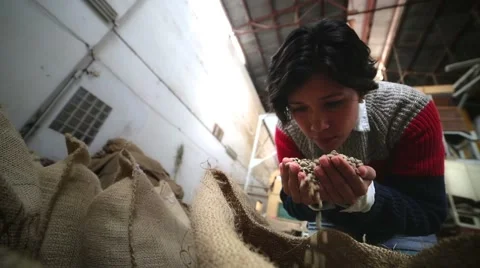 Female taster of coffee Stock Footage 40060842