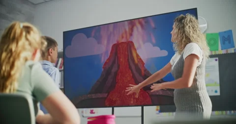 Female Teacher Explaining Basic Information About Geology to Students Using Stock Footage 315539699