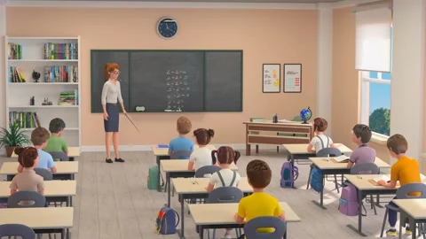 Female Teacher Explaining Mathematics in Classroom Setting With Students Vidéo 301516606