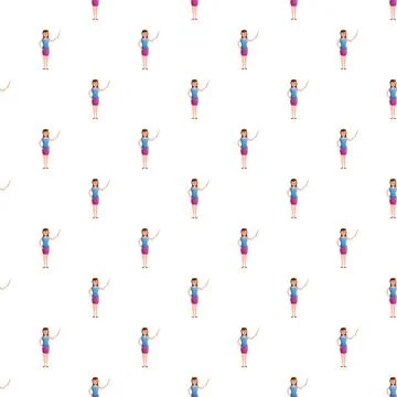 Female teacher repeating pattern pointing educational background Stock Illustration