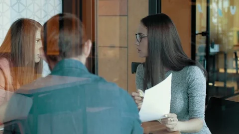 Female Team Leader Explaining Start Up Work Plan At Meeting Creative Business Stock Footage 92172069