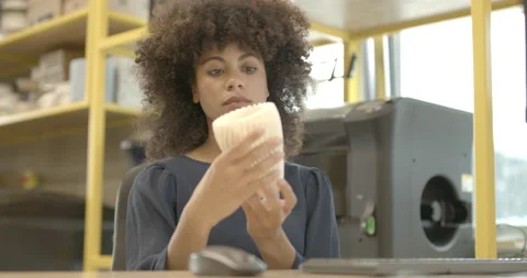 Female technician working with 3D printer model Stock Footage 165081805