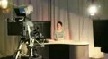Female teen presenter in television studio 2 HD Footage
